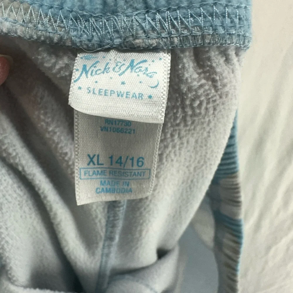 Nick and Nora Vintage 100% Cotton‎ Clouds Pajama Set Youth Size XL 14/16